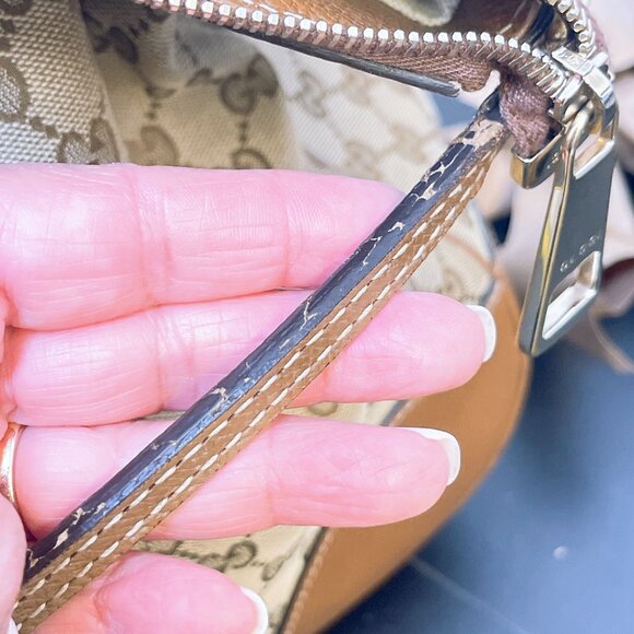 Gucci GG Canvas & Leather Hobo Bag Beige/Brown M - Picture 11 of 14